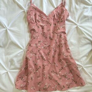 Shein pink floral mini dress